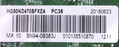 KIT DE TARJETAS PARA TV SAMSUNG / MAIN BN94-08383J / BN41-02346B / BN97-09385J / BN9408383J / FUENTE BN4400856A / L50MSF_FDY / BN44-00856A / T-CON BN96-30065A / 30065A / PANEL CY-JJ050BGNV1H / DISPLAY V500HJ3-PE1 REV.C1 / MODELO HG50ND470SFXZA JY01 - Imagen 4
